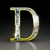 3d gorgeous diamond letter D
