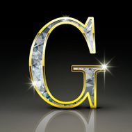 3d gorgeous diamond letter G