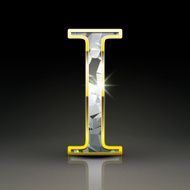 3d gorgeous diamond letter I
