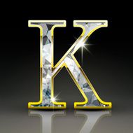 3d gorgeous diamond letter K
