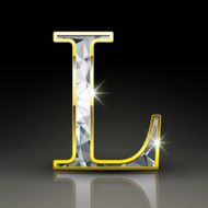 3d gorgeous diamond letter L