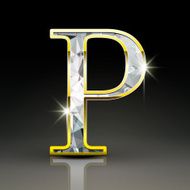 3d gorgeous diamond letter P