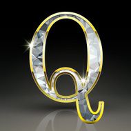 3d gorgeous diamond letter Q