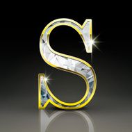 3d gorgeous diamond letter S