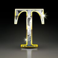3d gorgeous diamond letter T