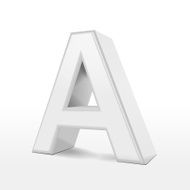 3d white alphabet A