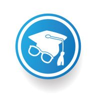 Education on blue button design clean vector N2