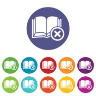 Remove book icon set