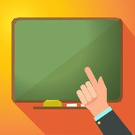 Teacher hand with pointing finger