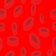 Blood seamless pattern Red bloody lymph cells Vector backgroun