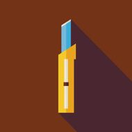 Flat Business Office Stationery Knife Illustration with long Sha