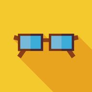 Flat Eye Glasses Illustration with long Shadow