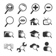 Magnifier and Search Icon Set