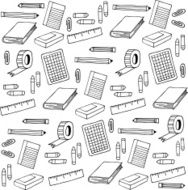 Back to school elements pattern doodle illustration N2