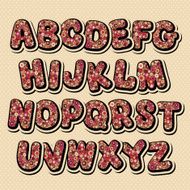 Hand drawn cartoon doodle font Vector vintage alphabet N2