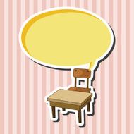 classroom desk and chair theme elements vector eps N2