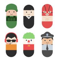 Set of flat colorful vector occupation people capsule design N2
