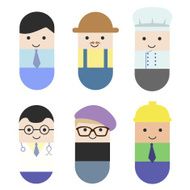 Set of flat colorful vector occupation people capsule design N3