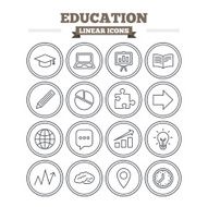 Education linear icons set Thin outline signs Vector N2