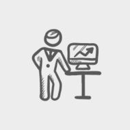 Business presentation sketch icon