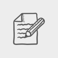 Taking note sketch icon