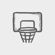 Basketball hoop sketch icon