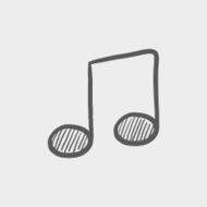 Music note sketch icon