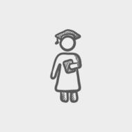 Graduation sketch icon