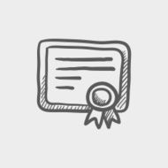 Certificate sketch icon