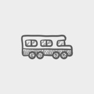 School bus sketch icon