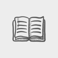 Open book sketch icon