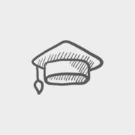 Graduation cap sketch icon