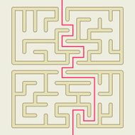 close-up look at square maze