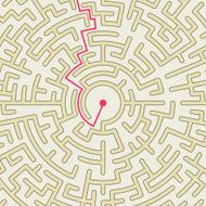 close-up look at circular maze