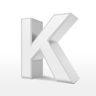 3d white alphabet K