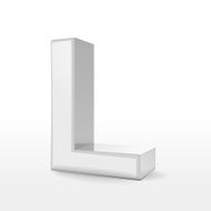 3d white alphabet L