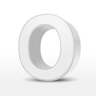 3d white alphabet O