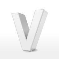 3d white alphabet V