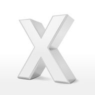 3d white alphabet X