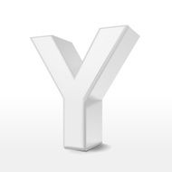3d white alphabet Y