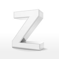 3d white alphabet Z