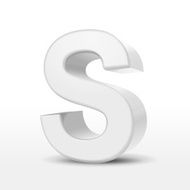 3d white alphabet S