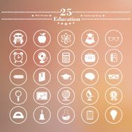 Icons flat is on Education the white blur background N4