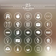 Icons flat is on Education the white blur background N6