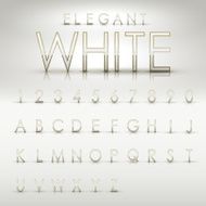 elegant white alphabets and numbers collection N3