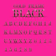 elegant black alphabets and numbers collection N2
