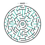 modern circular maze with dartboard N2