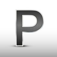 3d speaker grille letter P