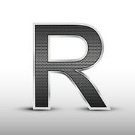 3d speaker grille letter R