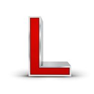 3d red metallic letter L